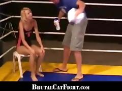 Fight girl ending with a double penetrated