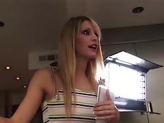 Pretty blonde Lacie Heart lets a lucky man fuck her bumhole