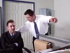 Slut in the office serviced by huge cock of a new coworker