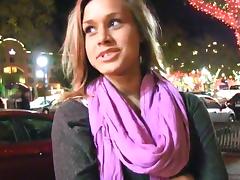 Lewd blonde Kennedy flashes her butt in the street