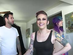 Alt porn girls get their makeup done and chat behind the scenes