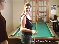 She loses a pool game and has to give up that pussy