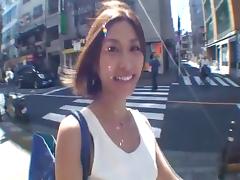 A pretty Asian girl has a fun day out then goes home and gets fucked