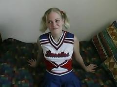Dick buried in an adorable cheerleader with sweet pigtails