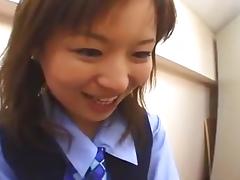 Japanese OL spitting on coworker
