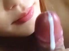 Japanese girl blowjob and cumshot