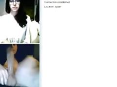 Dude shows off his split cock to girls on omegle