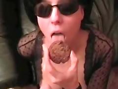 Dirty French girl in sunglasses sucks my dick until she gets a facial