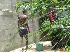 African amateur cocksucking outdoors