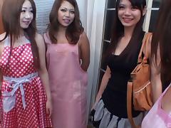 Four tight ass Japanese beauties fucked and filled with cum