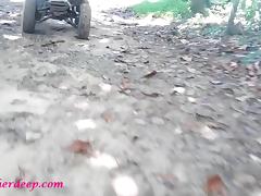 Thai teen heather goes atving in paradise and gets huge throatpie in quad