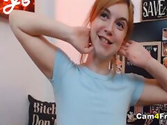 Red Head Hottie Sucks Toy Then Banged Herself