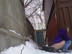 spy pissing russian teen in the nature