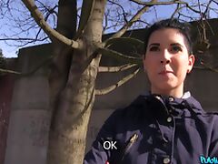 Czech beauty takes money to pleasure strangers hard cock and gets cumshot