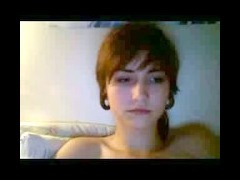 Girl films her great naked body Girl with short hair films her amazingly curvy body in a very dark r