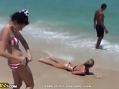 Hot Day At The Beach With Sexy girls In Bikinis