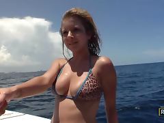 Banging a bikini girl on a boat