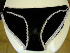 cumming in step daughter's stained black panty