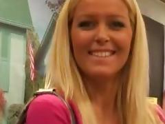 Sophie Moone the cute blonde walks around the mall