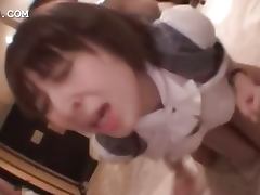Japanese teen gets gangbanged for messy bukkake