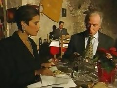 Elegant Italian Mature cheating husband on restaurant