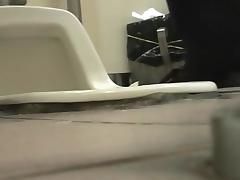 Girls pee in public toilet and get spy closeups on the cam