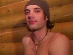 Boyfrend playing with 2 sexy college strumpets in the sauna
