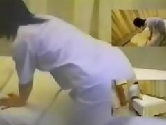 Busty Japanese enjoys sex toys in sexy voyeur massage fun