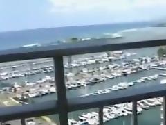Balcony Blowjob from Hawaii