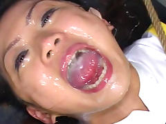 Hot japanese covered in creamy jizz