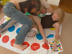 Blonde babe in socks gets fucked nicely after playing twister