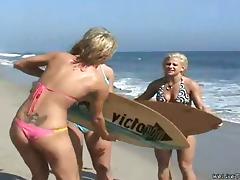 Three Blondes Doing a Lesbian Train and Strapon Fucking in Threesome
