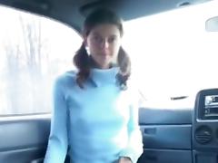 Fucking teen girl in a car