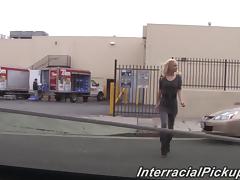 Blonde White Girl Impaled on a Big Black Cock