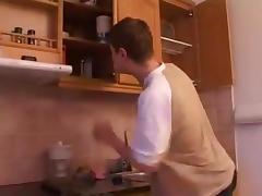 Stepmom & stepson have a sex on the kitchen
